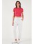 Pamuklu Normal Bel Regular Fit Düz Paça Pantolon Bayan Pantolon 668YP42282S4 4