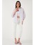 Regular Fit Uzun Kollu Çizgili Gömlek Bayan Gömlek 6772875 4