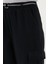 Pamuklu Standart Fit Normal Bel Lastikli Paça Kemerli Jogger Pantolon Bayan Pantolon 668YP5045 5