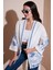 Nakış Işlemeli Pamuklu Oversize Fit Truvakar Kol Kimono Bayan Kimono 676302 2