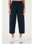 Pamuklu Relaxed Fit Yüksek Bel Geniş Kısa Paça Pantolon Bayan Pantolon 668YP5318 2