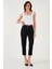 Streç Pamuklu Regular Fit Yüksek Bel Düz Kısa Paça Kemerli Pantolon Bayan Pantolon 668YP5335 1