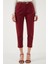 Streç Pamuklu Regular Fit Yüksek Bel Düz Kısa Paça Kemerli Pantolon Bayan Pantolon 668YP5335 2