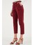 Streç Pamuklu Regular Fit Yüksek Bel Düz Kısa Paça Kemerli Pantolon Bayan Pantolon 668YP5335 4