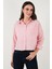 Regular Fit Çizgili Göğüs Cepli Dokulu Gömlek Bayan Gömlek 6772870 2