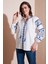 Nakış Işlemeli Pamuklu Oversize Fit Bağlamalı V Yaka Bluz Bayan Bluz 676271 1