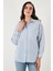 Regular Fit Uzun Kollu Çizgili Gömlek Bayan Gömlek 6772875 5