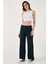 Pamuklu Standart Fit Yüksek Bel Geniş Paça Pantolon Bayan Pantolon 668YP5193 1
