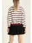 Kadın Cool Oversize Kalıp Bisiklet Yaka Kalın Basic Üç Iplik Içi Şardonlu Çizgili Sweatshirt 4
