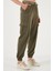 Pamuklu Standart Fit Normal Bel Lastikli Paça Kemerli Jogger Pantolon Bayan Pantolon 668YP5045 2