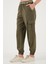 Pamuklu Standart Fit Normal Bel Lastikli Paça Kemerli Jogger Pantolon Bayan Pantolon 668YP5045 4