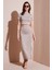 Slim Fit Yırtmaç Detaylı Uzun Etekli Crop Takım Bayan Takım 5866148 3