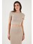 Slim Fit Yırtmaç Detaylı Uzun Etekli Crop Takım Bayan Takım 5866148 4