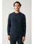Erkek Lacivert Bisiklet Yaka İnterlok Baskılı Regular Fit Sweatshirt A41Y1203 1