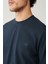 Erkek Lacivert Bisiklet Yaka İnterlok Baskılı Regular Fit Sweatshirt A41Y1203 2
