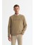 Erkek Vizon Bisiklet Yaka Pamuklu Baskılı Elastan Sweatshirt A42Y1227 1