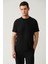 Erkek Siyah Bisiklet Yaka Baskılı Soft Touch T-shirt A41y1031 1