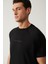 Erkek Siyah Bisiklet Yaka Baskılı Soft Touch T-shirt A41y1031 2