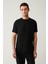 Erkek Siyah Bisiklet Yaka Baskılı Soft Touch T-shirt A41y1031 3