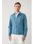 Erkek İndigo Klasik Yaka Garment Dyed Cepli Denim Ceket A41Y6020 1