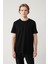 Erkek Siyah Bisiklet Yaka Sırt Ve Göğsü Logo Baskılı T-shirt B001040 1