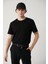 Erkek Siyah Bisiklet Yaka Sırt Ve Göğsü Logo Baskılı T-shirt B001040 4