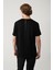 Erkek Siyah Bisiklet Yaka Sırt Ve Göğsü Logo Baskılı T-shirt B001040 5