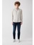 Erkek Açık Gri Düğmeli Yaka Slim Fit Dar Kesim Gömlek B002001 5