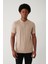 Erkek Vizon Fermuarlı Rayon Fitil Örgülü Polo Yaka Triko T-shirt A41y5073 3