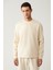 Erkek Bej Bisiklet Yaka Interlok Baskılı Sweatshirt A41y1203 3