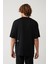 Erkek Siyah %100 Pamuk Bisiklet Yaka Baskılı T-shirt A41y1038 4