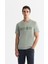 Erkek Mint Yeşil Bisiklet Yaka Baskılı Elastan Regular Fit T-Shirt A42Y1011 1