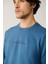 Erkek Indigo Bisiklet Yaka Interlok Baskılı Sweatshirt A41y1246 2