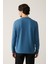 Erkek Indigo Bisiklet Yaka Interlok Baskılı Sweatshirt A41y1246 4