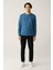 Erkek Indigo Bisiklet Yaka Interlok Baskılı Sweatshirt A41y1246 5