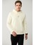 Erkek Ekru Kapüşonlu 3 Iplik Şardonlu Baskılı Sweatshirt A41y1247 1