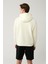 Erkek Ekru Kapüşonlu 3 Iplik Şardonlu Baskılı Sweatshirt A41y1247 4