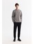 Erkek Gri Bisiklet Yaka Pamuklu Baskılı Elastan Sweatshirt A42Y1267 5