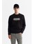 Erkek Siyah Bisiklet Yaka Kolay Ütülenebilir Pamuklu Sweatshirt A42y1270 1