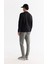 Erkek Siyah Bisiklet Yaka Kolay Ütülenebilir Pamuklu Sweatshirt A42y1270 4