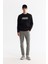Erkek Siyah Bisiklet Yaka Kolay Ütülenebilir Pamuklu Sweatshirt A42y1270 5