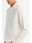 Erkek Ekru Kapüşonlu Baskılı Elastan Sweatshirt A42y1332 2
