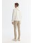 Erkek Ekru Kapüşonlu Baskılı Elastan Sweatshirt A42y1332 4