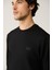 Erkek Siyah Bisiklet Yaka Interlok Baskılı Sweatshirt A41y1203 2