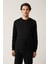 Erkek Siyah Bisiklet Yaka Interlok Baskılı Sweatshirt A41y1203 3