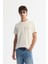 Erkek Ekru Bisiklet Yaka Baskılı Elastan T-shirt A42y1011 1