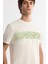 Erkek Ekru Bisiklet Yaka Interlok Elastan T-shirt A42y1005 2