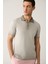 Erkek Gri 3 Düğmeli Boya Efektli Polo Yaka Triko T-Shirt A41Y5114 1