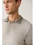 Erkek Gri 3 Düğmeli Boya Efektli Polo Yaka Triko T-Shirt A41Y5114 2