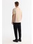 Erkek Bej Bisiklet Yaka Baskılı Elastan T-shirt A42y1017 4